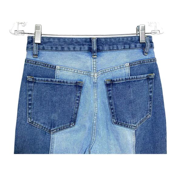 PacSun 90s Boyfriend Jeans Two Tone Color Block Blue Denim Womens 26 Cotton - Picture 4 of 8
